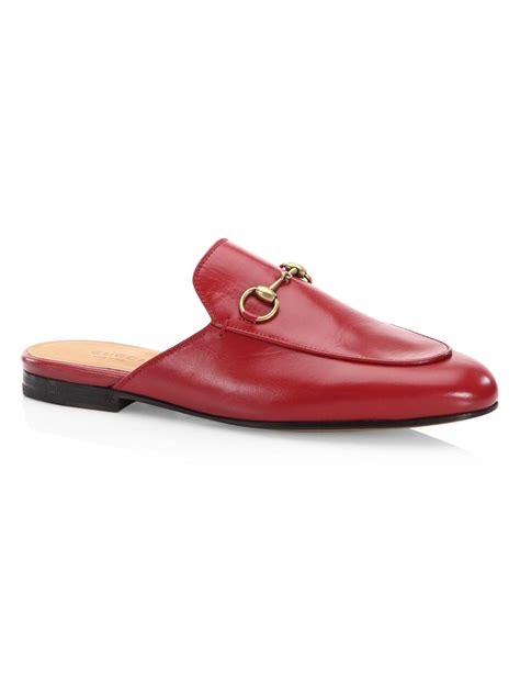 gucci red princetown mules|gucci princetown leather flat mules.